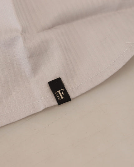 Ferre Light Gray Stripes Cotton Sleeveless Collared Top