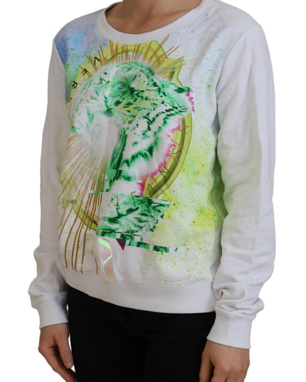 Versace Jeans White Graphic Print Long Sleeves Sweater