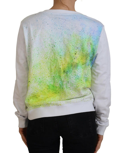 Versace Jeans White Graphic Print Long Sleeves Sweater