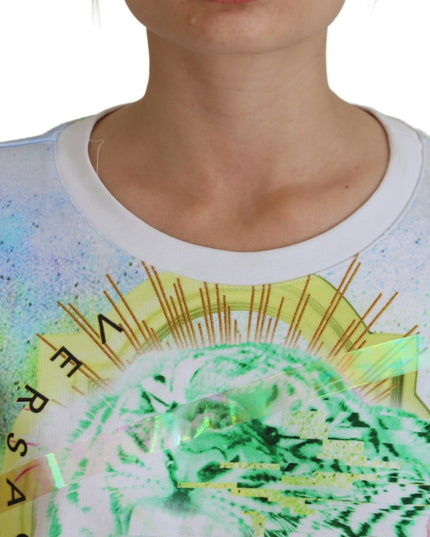 Versace Jeans White Graphic Print Long Sleeves Sweater