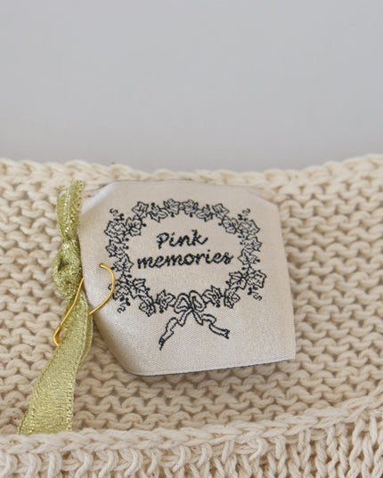 PINK MEMORIES Beige Cotton Blend Sleeveless Round Neck Tank Top