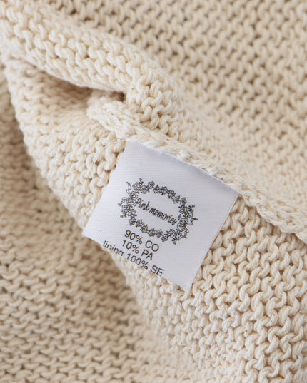 PINK MEMORIES Beige Cotton Blend Sleeveless Round Neck Tank Top