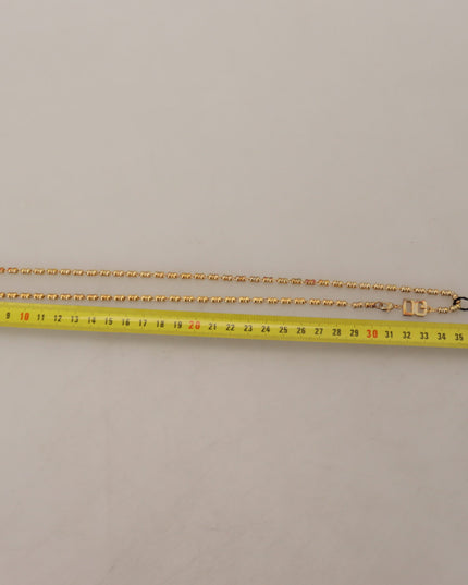 Dolce & Gabbana Gold Brass Chain SUPER PIG Pendant Logo Necklace