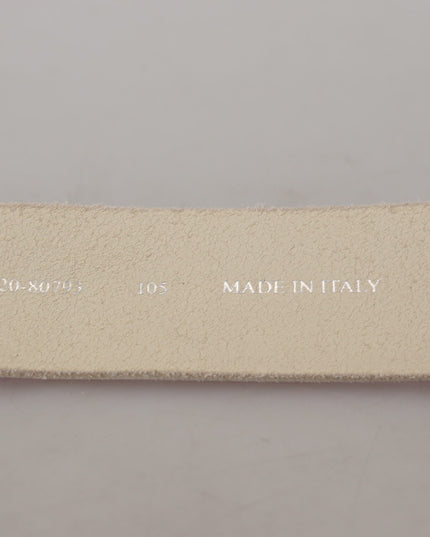 John Galliano Pink Leather Letter Logo Round Buckle Waist Belt