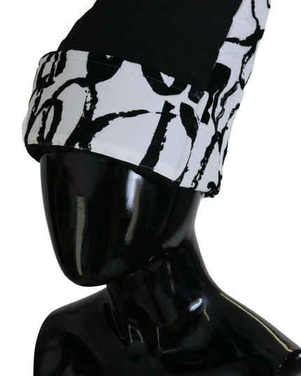 Dolce & Gabbana White Printed Nylon Women Winter Beanie Cap Hat