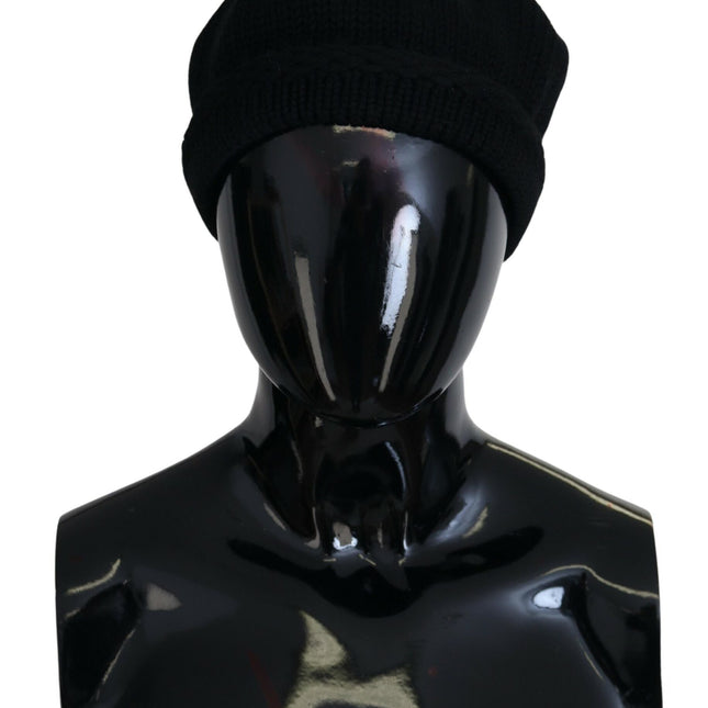 Dolce & Gabbana Black Virgin Wool Women Winter Beanie Cap Hat