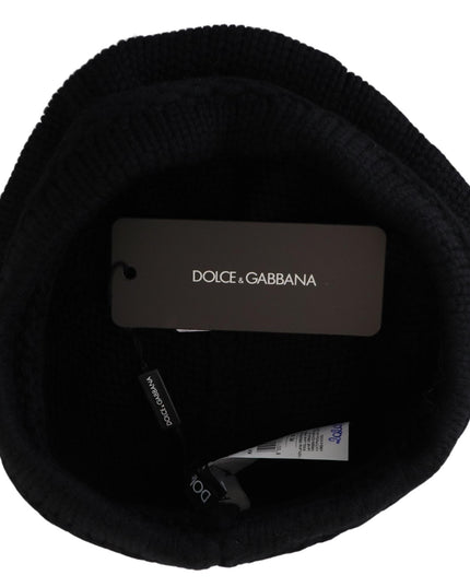 Dolce & Gabbana Black Virgin Wool Women Winter Beanie Cap Hat