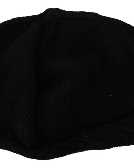Dolce & Gabbana Black Virgin Wool Women Winter Beanie Cap Hat