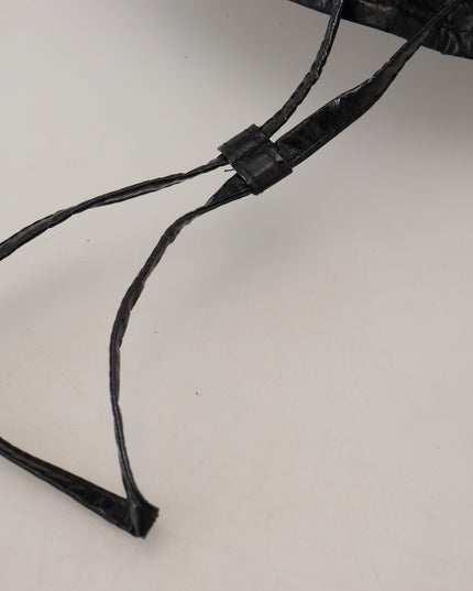 Dolce & Gabbana Black Quilted Faux Leather Women Bucket Cap Hat