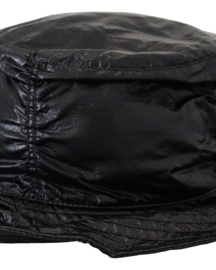 Dolce & Gabbana Black Quilted Faux Leather Women Bucket Cap Hat