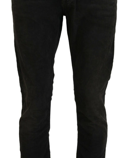 Costume National Gray Cotton Corduroy Men Casual Jeans