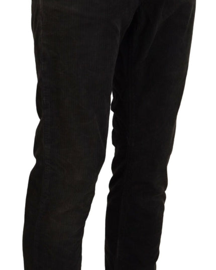 Costume National Gray Cotton Corduroy Men Casual Jeans