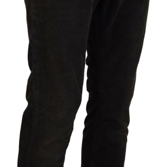 Costume National Gray Cotton Corduroy Men Casual Jeans