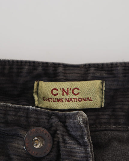 Costume National Gray Cotton Corduroy Men Casual Jeans