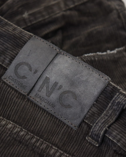 Costume National Gray Cotton Corduroy Men Casual Jeans