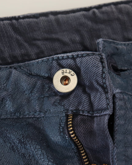 Exte Blue Cotton Tapered Slim Fit Men Casual Denim Jeans