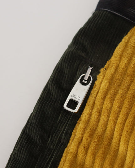 Dolce & Gabbana Black Yellow Cotton Men Pants