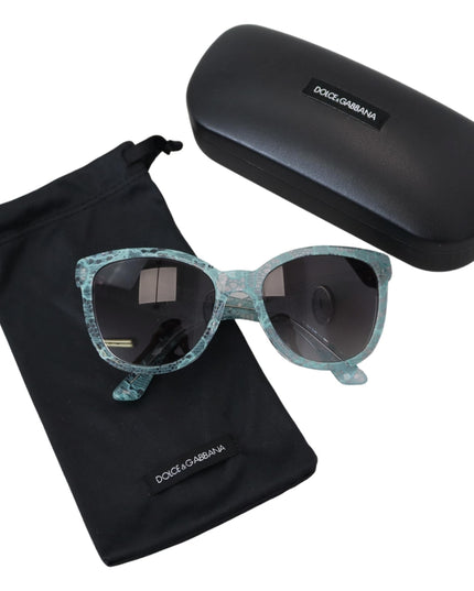 Dolce & Gabbana Blue DG4190 Lace Crystal Acetate Butterfly Sunglasses