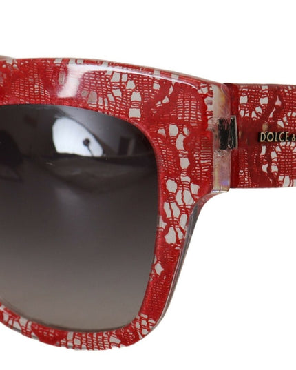 Dolce & Gabbana Red DG4231F Lace Acetate Rectangle Shades Sunglasses