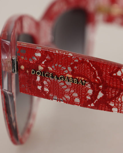 Dolce & Gabbana Red DG4231F Lace Acetate Rectangle Shades Sunglasses