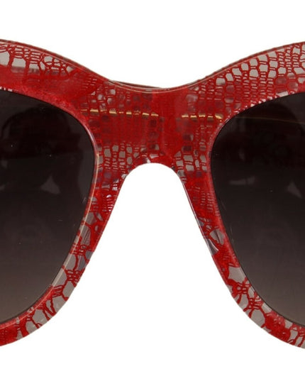 Dolce & Gabbana Red DG4231F Lace Acetate Rectangle Shades Sunglasses