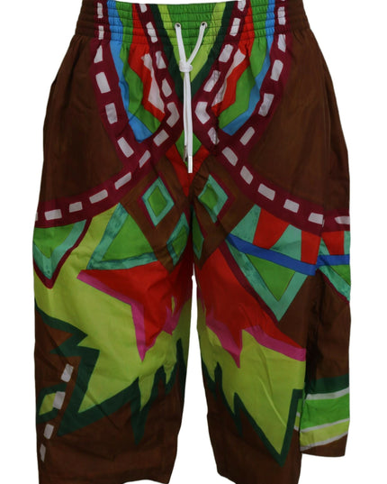 Dsquared² Multicolor Printed Men Beachwear Shorts Swimwear