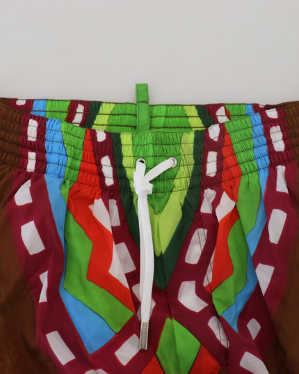 Dsquared² Multicolor Printed Men Beachwear Shorts Swimwear