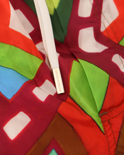 Dsquared² Multicolor Printed Men Beachwear Shorts Swimwear