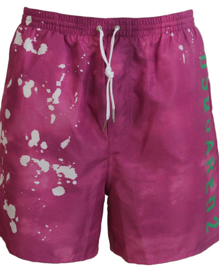 Dsquared² Pink Tie Dye Logo Men Beachwear Shorts Swimwear