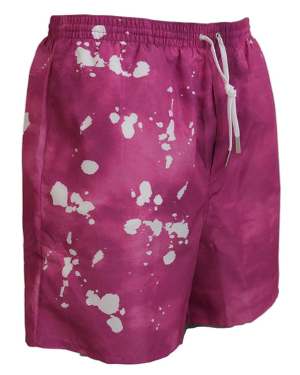 Dsquared² Pink Tie Dye Logo Men Beachwear Shorts Swimwear