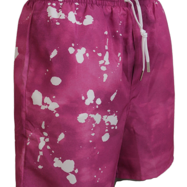 Dsquared² Pink Tie Dye Logo Men Beachwear Shorts Swimwear