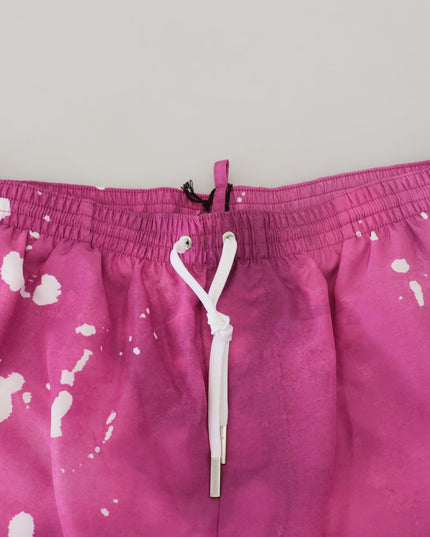 Dsquared² Pink Tie Dye Logo Men Beachwear Shorts Swimwear