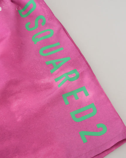 Dsquared² Pink Tie Dye Logo Men Beachwear Shorts Swimwear