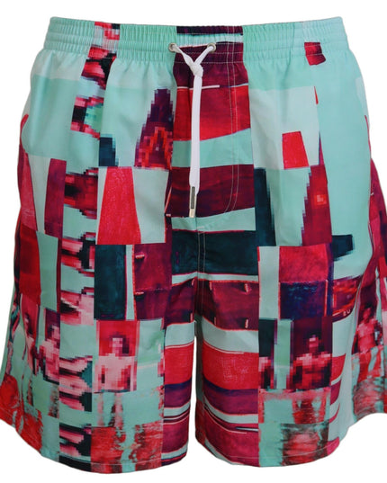 Dsquared² Multicolor Printed Beachwear Shorts Swimwear