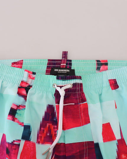 Dsquared² Multicolor Printed Beachwear Shorts Swimwear