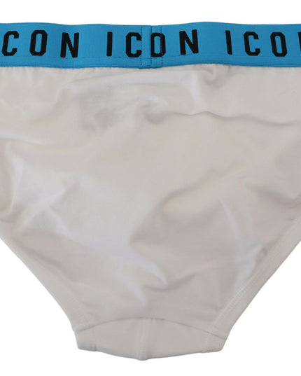 Dsquared² White Icon Logo Cotton Stretch Men Brief Underwear