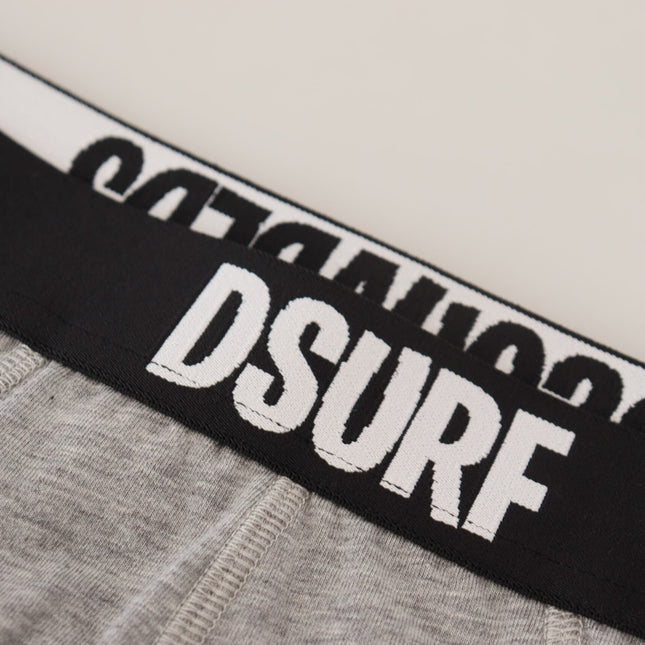 Dsquared² Gray DSURF Logo Cotton Stretch Men Brief Underwear