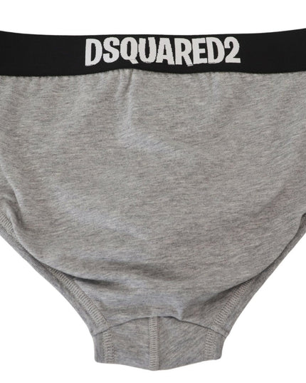 Dsquared² Gray DSURF Logo Cotton Stretch Men Brief Underwear