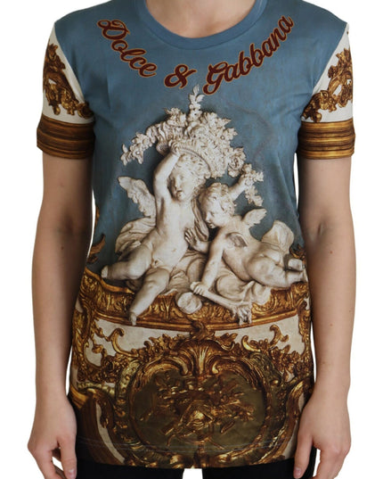 Dolce & Gabbana Multicolor DG Logo Angel Printed Shirt Top