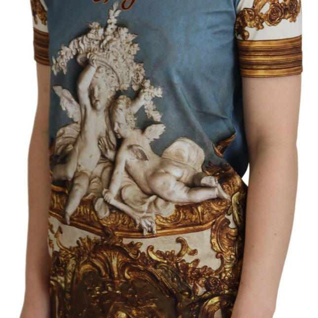 Dolce & Gabbana Multicolor DG Logo Angel Printed Shirt Top