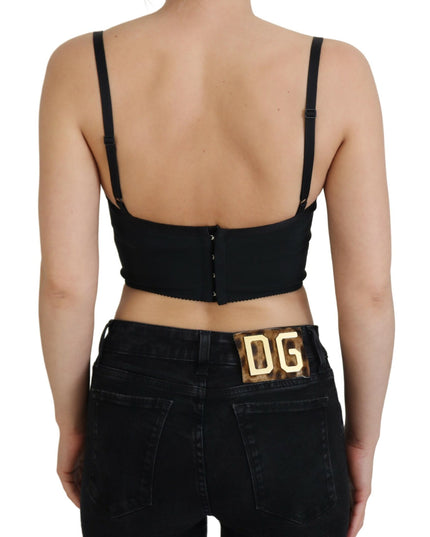 Dolce & Gabbana Pink Leopard Print Cropped Bustier Corset Top