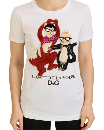 Dolce & Gabbana T-shirt Top White Textured Short Sleeve