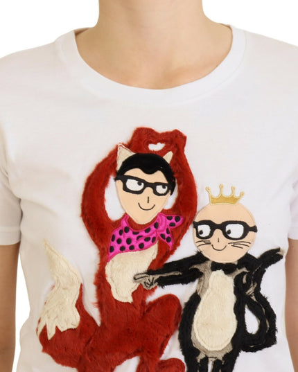 Dolce & Gabbana T-shirt Top White Textured Short Sleeve