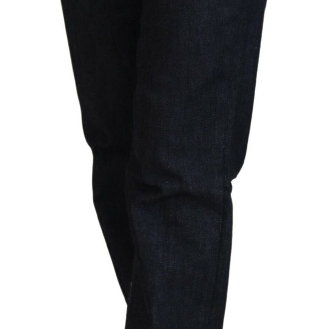 Costume National Blue Low Waist Straight Denim Pants Jeans