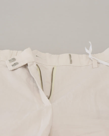 Dondup White High Waist Tapered Women Pants