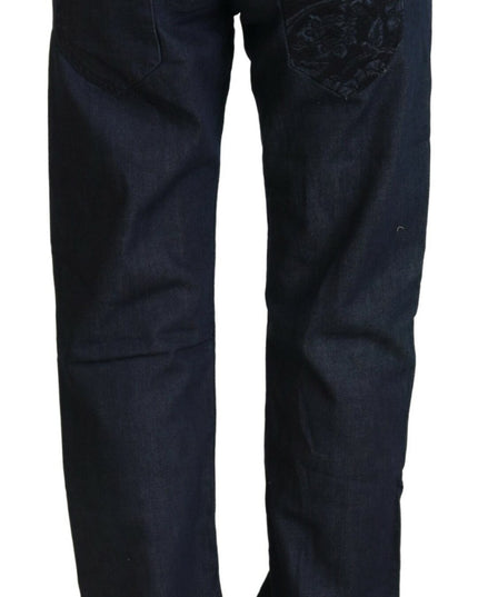 Exte Dark Blue Low Waist Straight Fit Women Denim Jeans