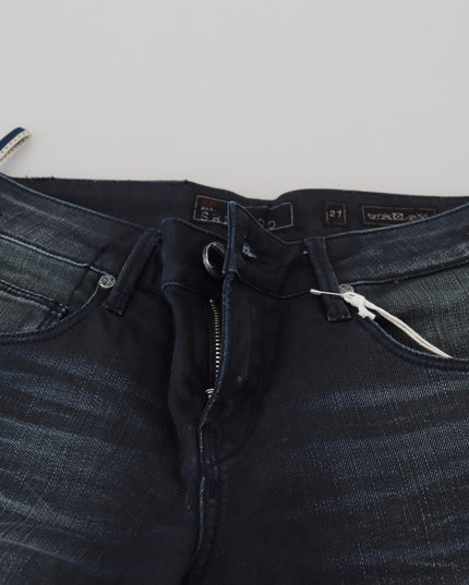 Acht Blue Washed Low Waist Slim Fit Cotton Denim Jeans