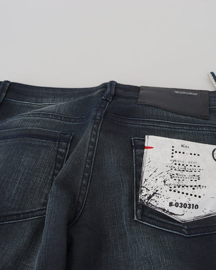 Acht Blue Washed Low Waist Slim Fit Cotton Denim Jeans