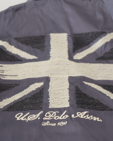 U.S. POLO ASSN. Gray Printed Long Sleeves Collared Top