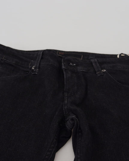 Acht Black Low Waist Slim Fit Cotton Denim Jeans